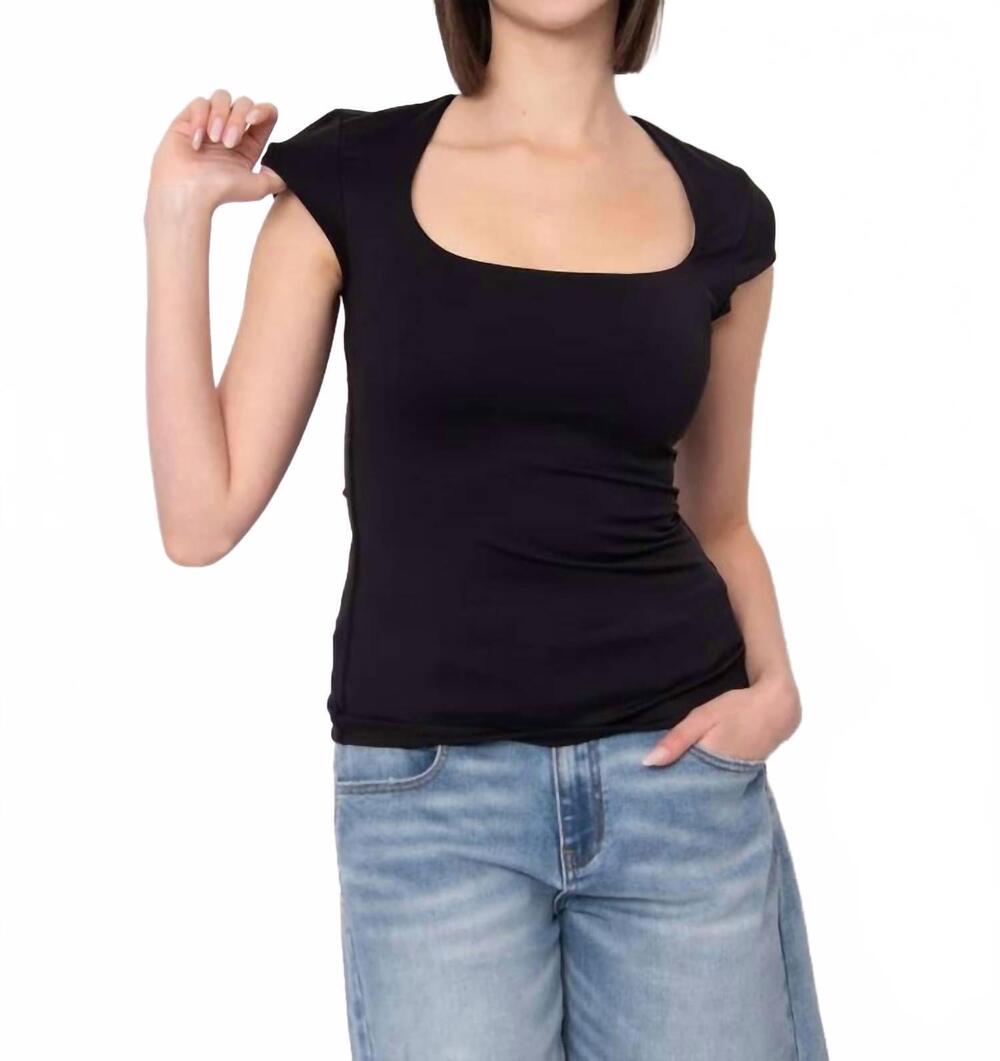 NEW RD STYLE tiara second skin cap sleeve top in black